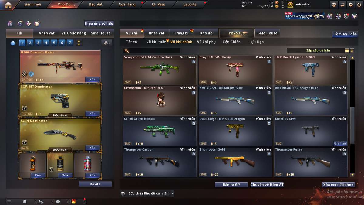 shop acc cf uy tin gia re
